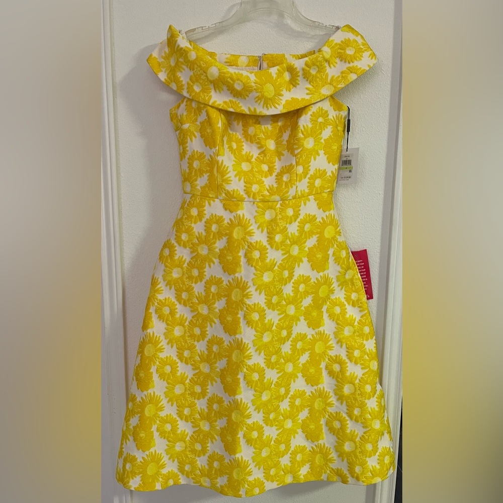 Calvin Klein Yellow Floral Midi Dress